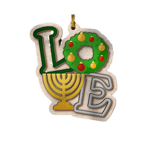 New cross-border <b>Hanukkah</b> Christmas <b>decorations</b>, wooden crafts, ornaments, Christmas family party <b>decorations</b> - Product Image 5