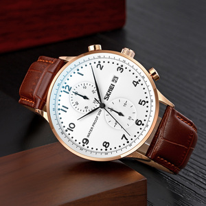 นาฬิกาควอทซ์หน้าปัดกลมขนาดใหญ่สำหรับนักธุรกิจสายหนังปฏิทิน30เมตรกันน้ำได้สำหรับผู้ชายดีไซน์คลาสสิก - Product Image 2