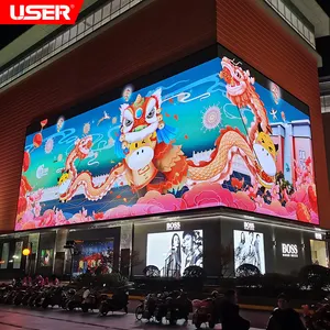 Grote Led Video Wall Led Reclame Winkelcentrum Scherm Outdoor Led Scherm 3d Buiten Gebouw Commercieel Digitaal Billboard