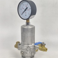 Accélérateur de pression en laiton PN16 DN15 avec manomètre et entrée en acier inoxydable pour système d'irrigation par aspersion