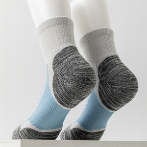 Breathable Terry Cloth Bottom Sports <b>Socks</b> Ankle <b>Socks</b> For <b>Running</b> Basketball Tennis Cotton Material Color Blocking Design - Product Image 3