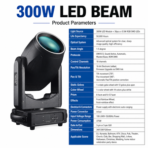 ไฟส่องเวทีแบบเคลื่อนย้ายได้ Sharpy Style 300W LED Beam สำหรับเวทีและการแสดง - Product Image 4