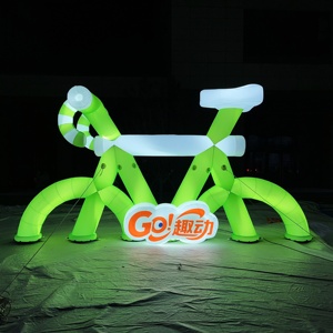Ballon géant gonflable imperméable et durable en forme de vélo avec ventilateur intégré, couleurs et tailles personnalisables, installation facile pour la décoration d'événements - Product Image 1