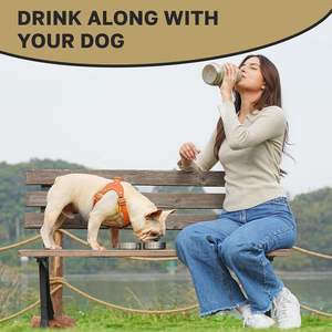 Yürüyüşler, Geziler veya Seyahatler İçin Özel 3'ü 1 Arada Taşınabilir Paslanmaz Çelik Köpek Su Kabı Dağıtıcısı, Köpek Malzemeleri, Seyahat Köpek Su Şişesi - Product Image 3