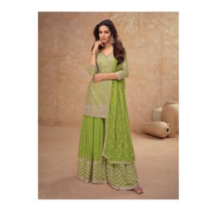 Heavy Chinon con bordado de secuencia Stich Work Sharara Suit para boda y Festival Wear Pakistani Suit - Product Image 1