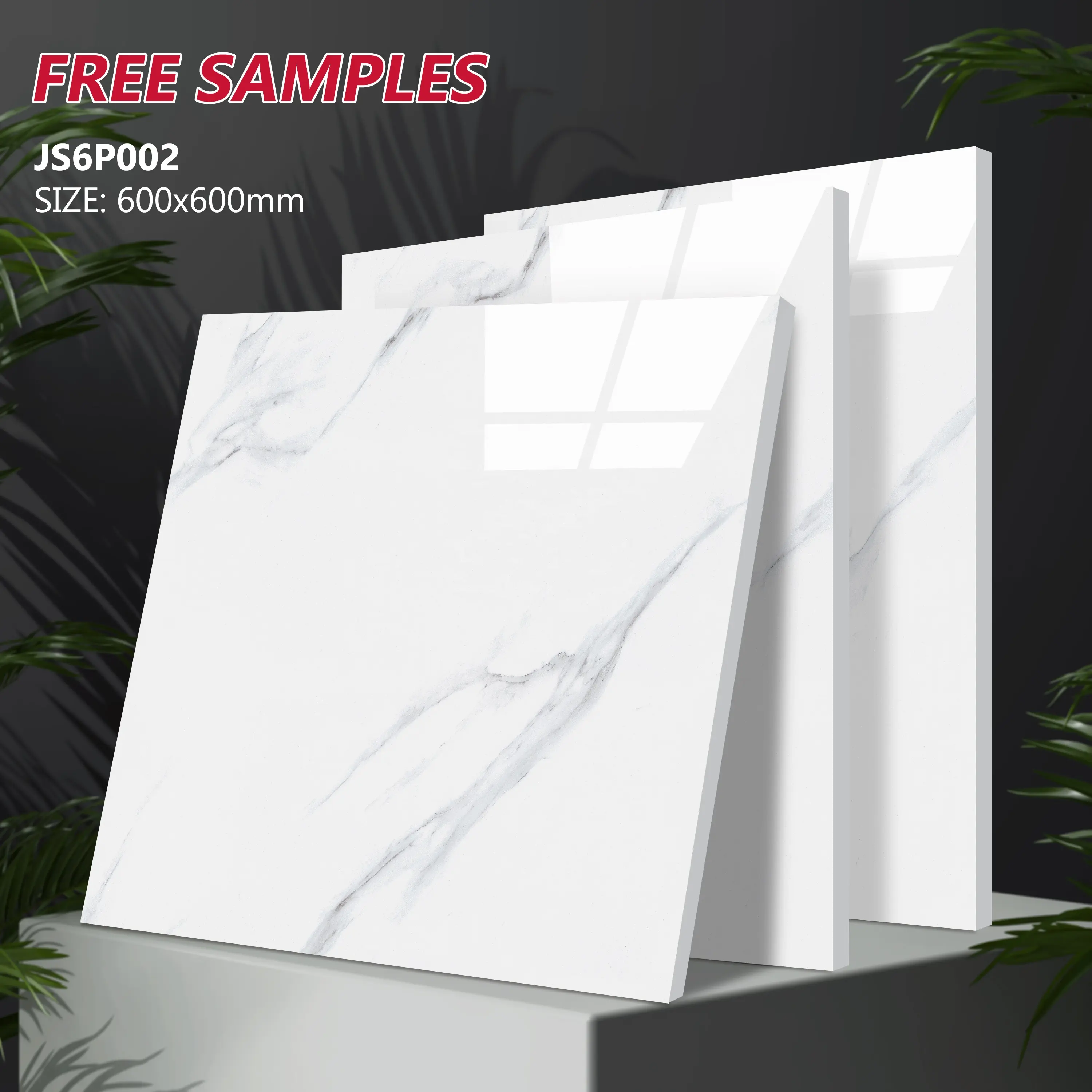 Canada 65 degree factory price white marble tile for apartment interior porcelain floor tiles