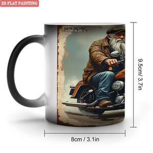 Mug vierge 11oz en céramique noire givrée, thermosensible, à changement de couleur, personnalisable avec message cadeau - Product Image 1
