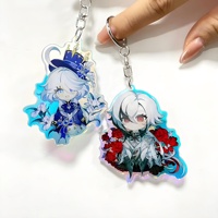 Kpop personnalisé figurine d'anime arc-en-ciel porte-clés en acrylique breloques époxy translucides colorées porte-clés non clair avec bord dégradé