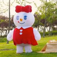 Disfraz Inflable de Rey, Disfraz de Mascota de Personaje de Dibujos Animados de la Tienda Mixue Bingcheng, Disfraz Promocional de Niña de las Nieves