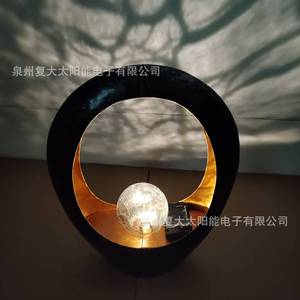 Lampe solaire décorative en métal à effet flamme LED pour extérieur, jardin, art, autoportante, résistante à l'eau, cellule solaire mono-Si, DC 12V - Product Image 3