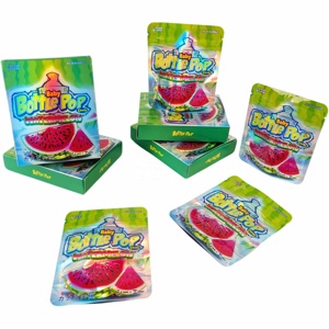 Ensemble <span class=keywords><strong>de</strong></span> sacs refermables en mylar holographique, debout, avec fermeture éclair, résistant à l'humidité, pour <span class=keywords><strong>chewing</strong></span>-<span class=keywords><strong>gum</strong></span> et nourriture pour animaux <span class=keywords><strong>de</strong></span> compagnie, avec logo personnalisé - Product Image 2