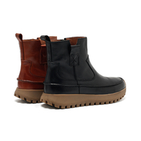 Bottines Chelsea à talons hauts en daim antidérapant pour femmes, avec lacets et semelle en caoutchouc pour l'hiver