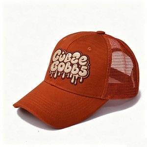 Custom Logo 7 Panel Camo Premium Leather Patch Structured Snapback <b>Cap</b> Breathable Lightweight <b>Hiking</b> Camping Mesh Trucker Hats - Product Image 1