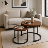 Table basse ronde moderne en bois avec plateau extensible, couleur et design personnalisables pour ensemble de meubles de salon