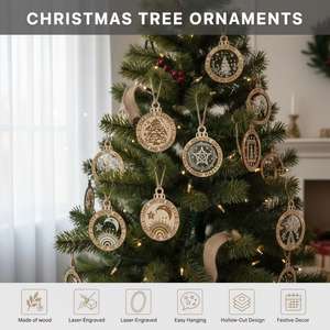 Ornements de Noël personnalisés du zodiaque, 12 signes, astrologie, <span class=keywords><strong>horoscope</strong></span>, ensemble de décoration de vacances, décoration d'arbre du zodiaque, signes suspendus - Product Image 2