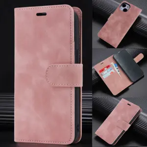 custom design pu leather cellphone covers cases with card holder protection case for iPhone 15