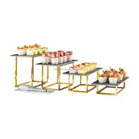 Présentoir Carré en Céramique Blanche pour Desserts, Ensemble de Présentoirs Cubiques pour Buffet, Supports à Gâteaux pour Mariages