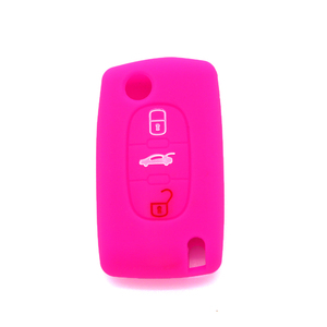 Housse de clé de voiture pliante en silicone flexible entièrement protectrice à 3 boutons pour 3008 <span class=keywords><strong>accessoires</strong></span> de clé de voiture pratiques - Product Image 4