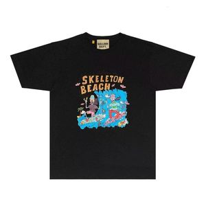 Trendy Retro Color Skeleton <strong>Surfing</strong> <strong>Print</strong> 100% Cotton Oversized Short Sleeved Summer High Street T-shirt GALLERYDEPT - Product Image 5