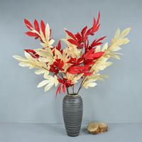 Guirlande de feuilles artificielles en soie, 96 cm de hauteur, toucher réel, longue durée, pour décoration de mariage et de scène de remise de diplôme