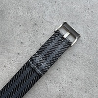 007 Bracelet de montre en nylon côtelé de couleur gris noir 18mm 19mm Bracelets de montre 20/21/22mm Ceinture