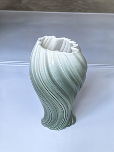 Recién llegado, degradado jarrón de cerámica verde/azul/<span class=keywords><strong>Rosa</strong></span> impreso en 3D con textura ondulada para decoración de interiores del hogar, jarrón de sirena - Product Image 2