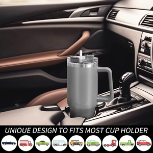 Camping 40oz vaso de acero inoxidable de doble pared botella de agua aislada al vacío con asa taza de café de viaje - Product Image 6