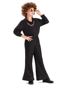 Conjunto de <span class=keywords><strong>Disfraz</strong></span> Vintage <span class=keywords><strong>Disco</strong></span> para Niños - Camisa Brillante de Poliéster de Manga Larga y Pantalones Acampanados para Fiesta de Halloween/Actuación en Escenario - Product Image 4