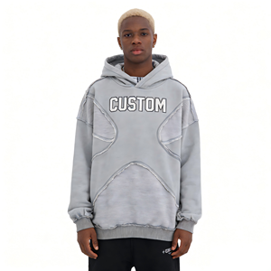<span class=keywords><strong>Felpa</strong></span> con Cappuccio Personalizzata 500gsm in Poliestere/Cotone <span class=keywords><strong>Oversize</strong></span> con Ricamo 3D in Pile Antirughe Tinta Unita con Zip - Product Image 3