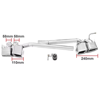 Pour Bzen W204 Classe C C180 C200 C260 et C63, diffuseur, tuyau d'échappement carré, embout d'échappement quadruple, embout de silencieux en acier inoxydable 304, 240MM