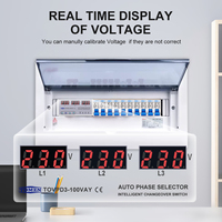 3P + N Din Rail 100A 3-Phase Voltmeter dengan Adjustable perlindungan tegangan Monitor relay 3P + N Din Rail Miniatur Circuit Breaker