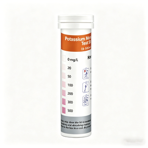 Bandelettes de test d'oxygène <span class=keywords><strong>actif</strong></span> haute précision 0-500 mg/L pour la surveillance de la concentration de KMPS dans les piscines, 50 bandelettes/flacon - Product Image 1