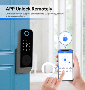 Cerradura Inteligente Electrónica Impermeable Tediton <span class=keywords><strong>para</strong></span> <span class=keywords><strong>Exteriores</strong></span>, Interiores, Garajes y Portones con Código de Huella Digital, TTlock, Aplicación Tuya - Product Image 4