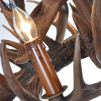 Lustre Rétro en Forme de Bois de Cerf, Suspension Vintage, Lampe Décorative pour Salon, Bar, Café, Maison, Décoration Intérieure Campagne