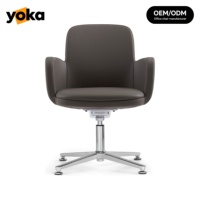 Chaise de Direction Tendance Pivotante, Cuir Premium et Base Métallique, Couleur Personnalisable Disponible pour Zone d'Accueil VIP