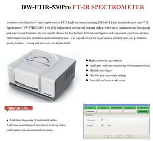 เครื่องวัดสเปกโตรมิเตอร์อินฟราเรดแบบฟูริเยร์ทรานส์ฟอร์ม DW-FTIR-530A สำหรับห้องปฏิบัติการ ราคาเครื่องวัดสเปกโตรมิเตอร์อินฟราเรด - Product Image 3