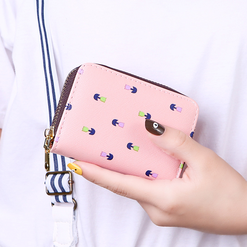 Wholesale Zipper Bag Design Cute Girl Coin Purse Rfid Blocking Pu