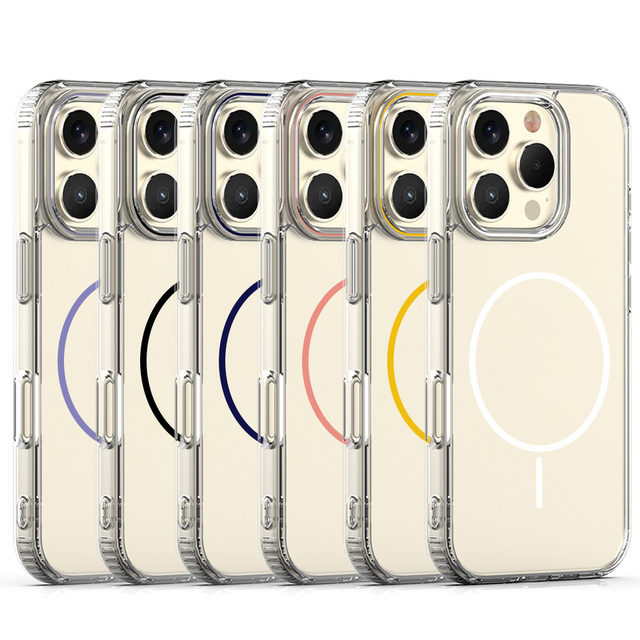 Original Luxury TPU Magnetic Cover for iPhone 17 16 15 14 13 Pro Max & S25 Edge S24 Ultra Safe Shockproof PC Phone Case
