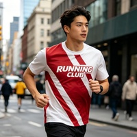 T-shirt de sport respirant Yingtenidi pour homme, personnalisé, en microfibre, à micro-perforations, sublimé, séchage rapide, coupe ample