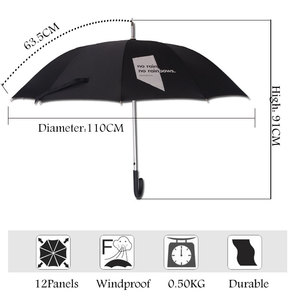 Parapluie coupe-vent à 12 nervures durables en aluminium léger - Product Image 6