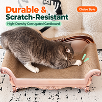 Griffoir pour chat classique en forme de chaise longue en carton ondulé, écologique, extra large, résistant à l'usure, sans perte de fibres, personnalisable