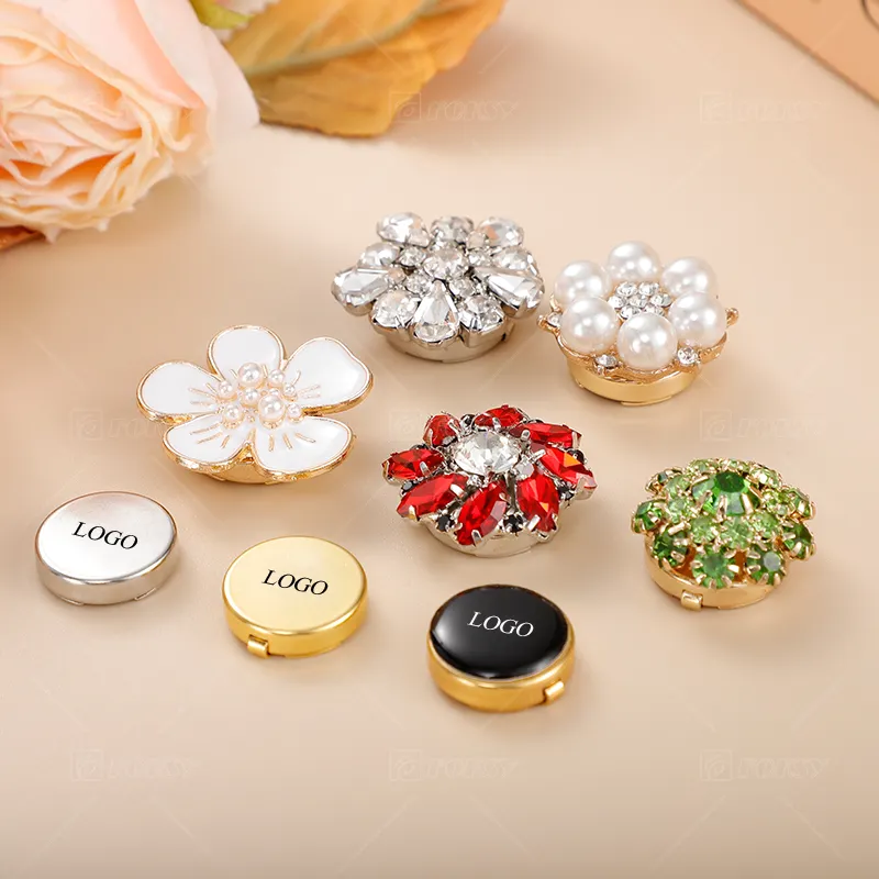 Woman Snap Clip Fancy Jewelry Button Covers Cufflinks Jewels Clips Over On Button Cover Manufacture