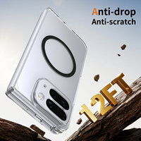 Étui de téléphone magnétique ultra-fin transparent en PC résistant aux chocs avec film en verre pour Google Pixel 10 Pro Fold Cover avec Samsung