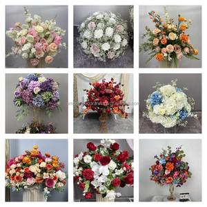 Boule de fleurs de table d'arrangement floral artificiel en soie personnalisée directe d'usine lisse - Product Image 3