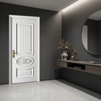 Porte intérieure de chambre moderne en bois massif de haute qualité, surface MDF CPL, non vernie, porte en bois polymère stratifié continu KX-44
