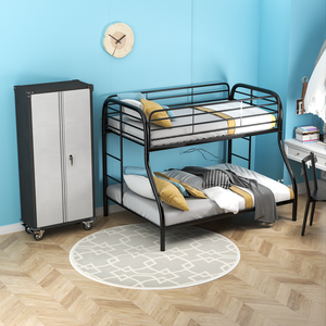 Прочная и прочная двухъярусная кровать из металла, в общежитии, для персонала, большая двухъярусная кровать для детей и взрослых - Product Image 6