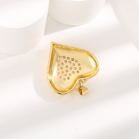 Pendentif Cœur en Laiton Plaqué Or 14K avec Pierres CZ, Cadeau Romantique pour Femme, Breloque de Collier Tendance, Accessoire DIY