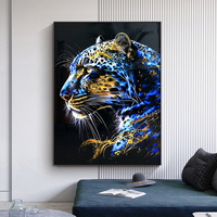 Peinture d'art abstraite de luxe, peinture diamant en porcelaine de cristal moderne pour salon, articles ménagers, art mural, peinture animale