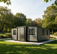 Maison conteneur maritime modifiée de 20 pieds, villa modulaire préfabriquée de luxe moderne, espace de vie mobile 	 Maison mobile pliable
