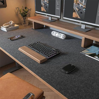 Tapis de bureau en feutre double couche de qualité supérieure, base antidérapante en silicone, grand tapis de table de bureau imperméable